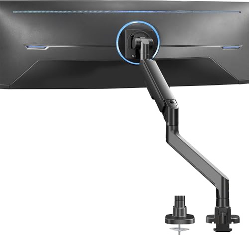 VIVO Robuster ultrabreiter Monitorarm für 144,8 cm (57 Zoll) Bildschirme bis zu 26,9 kg, Schreibtischhalterung, TV- und Monitorständer, entworfen für Samsung Odyssey Ark, Neo G9, ViewFinity S9 und