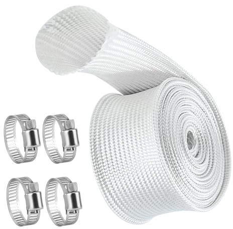 TYSM-CC Hitzebeständiger Abgasschlauch 25mm für Stromerzeuger & Standheizungen Air-Klimaanlage (200cm Länge) mit 4 Edelstahl-Clips – Hitzeschutz Auspuffrohr in
