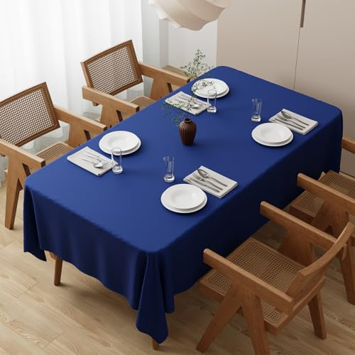 Zdada Tovaglia lavabile blu 110x180cm rettangolare in poliestere, antigraffio, antimacchia, per esterni, biancheria da tavola per giardino, sala da pranzo, feste e casa