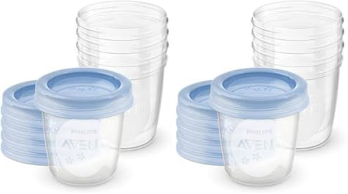Philips Avent Lot de 10 Pots de Conservation et leurs Couvercles Vissables 180 ml