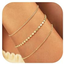 RMMD Armband Damen Gold - 3 Stück Armbänder Damen Goldschmuck Armkette Wasserfester Schmuck Set Personalisiert Armbander Schmuck Gold Geschenke für Frauen Mädchen