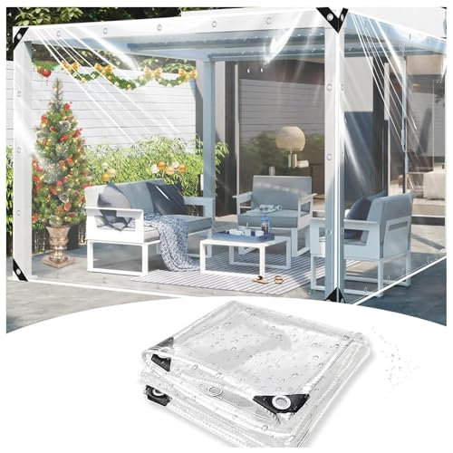 Telo Impermeabile Esterno con Rinforzato Occhielli, impermeabile, robusto, spesso Tendone Da Esterno Impermeabile per Mobili Da Giardino Legno Piscina Camion,3 * 4m