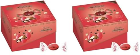 Confetti Maxtris Dolce Evento Rosso CIOCOMANDORLATwist Incartati A Caramella 500 Gr (Confezione da 2)