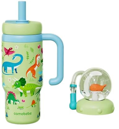 Edelstahl Walbrunnen Tumbler mit Griff,24oz Whale Fountain Tumbler with Fun Fountain Effect,Zwei Deckel, auslaufsicher, spülmaschinenfest, Jugendliche und Erwachsene Walbecher Trinkbecher, 710ml