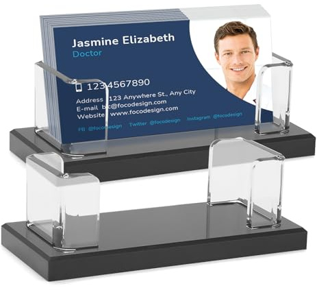 ZHIYUQL® 2 STK Visitenkarten Aufbewahrung, Acryl Business Card Holder | Visitenkartenständer Aus Transparentem Acryl, Verdickter Boden, Große Kapazität Visitenkartenhalter, Stark Und Langlebig Ist