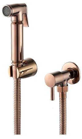 Aqua Rose Gold Brass Douche/Shattaf Set – Elegant Thermostatic Bidet System with Wall-Mounted Design & 5-Year Warranty