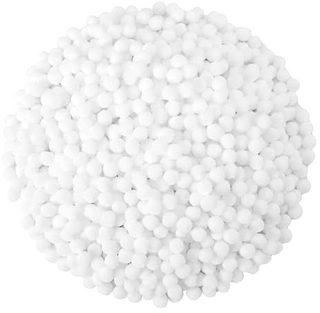 Pompons Weiß,1000 Stück hellweiß Pompons, 10mm Klein Weiss Pompon für Bastelarbeiten DIY Bälle Kunst Bommel Urlaub Handwerk Weihnachtsdekorationen Zubehör