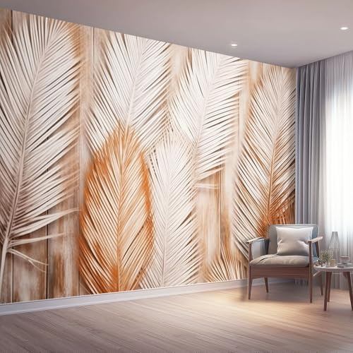 Papel Tapiz Fotográfico Planta - 400 x 280 cm Papel Pintado Panorámico para Salón Oficina Decoración, Hojas De Palma De Cerca Papel Pintado no tejido Murales Decoración De Pared