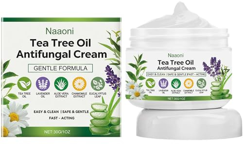 Tea Tree Oil Antifungal Cream - Herbal Skin Cream 30g, deeply moisturizes, soothes itchy, dry and uncomfortable skin on the feet