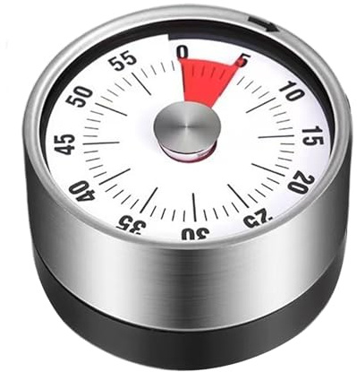 Minuteur De Cuisine avec Alarme 6x3,5 Cm Minuteur Aimanté en Acier Inoxydable Portable Compte À Rebours Manuepour Salle De Classe, Maison Étude Et Cuisine Four