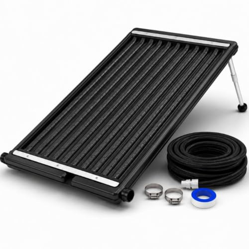Arebos Solarkollektor Poolheizung, 110 x 65 x 7,5 cm Solarheizung für Pool, Kapazität bis zu 15 Liter, Durchflussmenge bis zu 10.000 L/h, Schlauchanschluss Ø 32/38 mm, inkl. Montagematerial