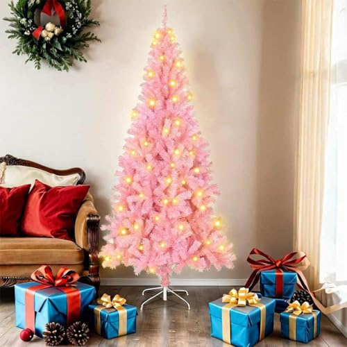 Árbol De Navidad con Luces LED 180 Cm con Soporte Rosa, 564 Ramas De PVC, 300 Luces Blanco Cálido, Montaje Fácil, Decoración para Interior y Exterior Protegido, Christmas Tree Artificial, 3396425