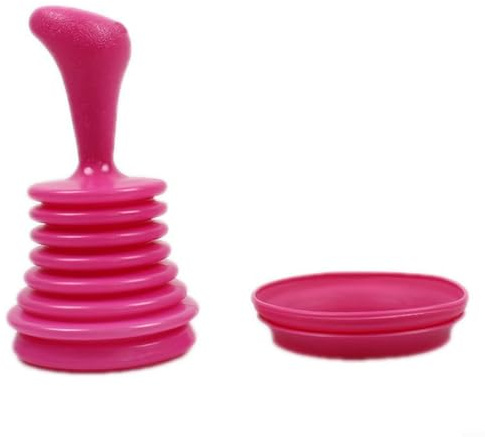 Niceminiwall Drain Plunger for Kitchen and Bathroom Sink, Toilet & Bidet Attachment with Large Bellows, PP Material Pipe Cleaner Tool in Blue/Green/Rose(Rose Red)