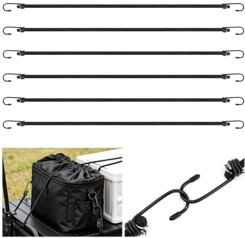 BEASAFY 6 Stück 80cm Gummispanner mit Haken, Ø 8mm Gummibänder mit Haken, Spanngummi Expander, Strapazierfähige Gepäckspanner, Vielseitiger Spanner für Camping, Spanngummis für Fahrzeug