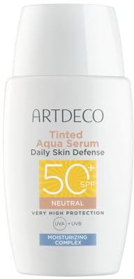 ARTDECO Tinted Aqua Serum Daily Skin Defense SPF50+ | Getönte Tagespflege mit hohem Sonnenschutz, Ultraleichtes Fluid mit Hyaluronsäure, Natürliches Finish, 1 x 40ml