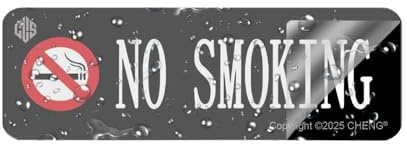 EWZFCG No Smoking Sign 9x3 Premium Acrylic No Smoking Signage Adhesive Backing Durable Material Easy to Install for Restaurants Hotels Bars Offices Indoor and Outdoor Use