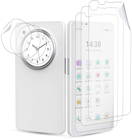 YAJOJO [Paquete de 3+3] Protector de pantalla mate para Bigme HiBreak Dual E-Ink de 6.1 pulgadas, incluye tinta electrónica frontal y protector LCD redondo trasero, película de cobertura completa PET