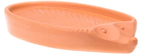 Römertopf Kresseigel aus naturreinem Ton, Kräutertier mit Kressesamen, ca. 24 x 14 cm, Kresseschale für Erde-lose Kressezucht, als Blumentopf nutzbar, spülmaschinengeeignet, ideal für Küche & Kinder