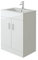 VeeBath VUMW60 Sphinx Free Standing Basin Vanity Cabinet Unit with 2 Swing Doors & Rectangular Sink-600mm, High Gloss White, 600mm