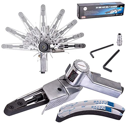 Ponceuse à bande à air comprimé 20 mm x 520 mm Bandes abrasives