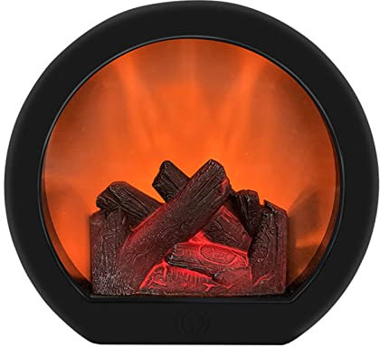 Cheminée électrique à LED - Flamme réaliste - pour Table - Rond