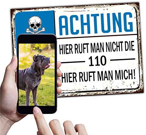 Hundebild Dein Hund als Schild selbst gestalten individuelles Schild Achtung 110 System Türschild Hundeschild Warnschild Hund K9