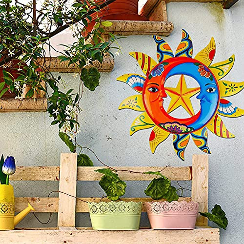 Exquisite Wandskulptur, Kunst-Dekor, Metall-Sonnen-Wand-Kunst-Dekor, zum Aufhängen für Innen- und Außendekoration, 3D-Sonnengesicht-Skulpturen, Statuen, Garten, Metall, Wandkunst, Heimdekoration, Wand