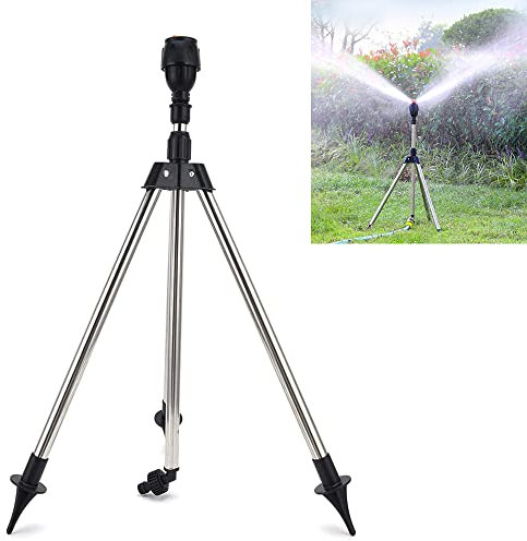 Rotating Tripod Sprinkler - 360 Degree Automatic Rotating Irrigation Watering Sprinkler - Telescoping Tripod Sprinkler for Large Area, Yard, and Garden - Lawn Sprinkler for Efficient Watering (Tripod)