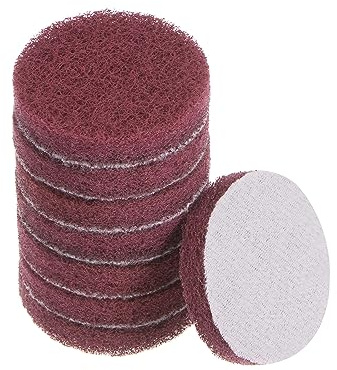 sourcing map 8pcs Drill Power Brush 2 inch Tile Scrubber Scouring Pads 320-400 Grit for Bathroom Kitchen Household Cleaning