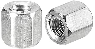 sourcing map 8 Stück Langen Sechskantmuttern M5 x 0.8 Abstand 8mm Länge Kupplung Muttern 304 Edelstahl Metrisch Sechskant Stab Kupplung Muttern