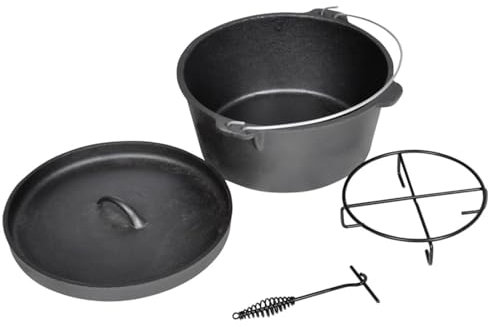 Camerina Bräter Dutch Oven 9QT Grill Topf BräTer Gusseisen Topf FüR Feuerstelle