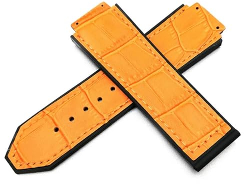 CYSUE Lederband Für Hublot Serie 25mm Sport Strap Ersatz Schwarz Blau Uhrenarmband Uhr Zubehör, 26-19mm, Achat