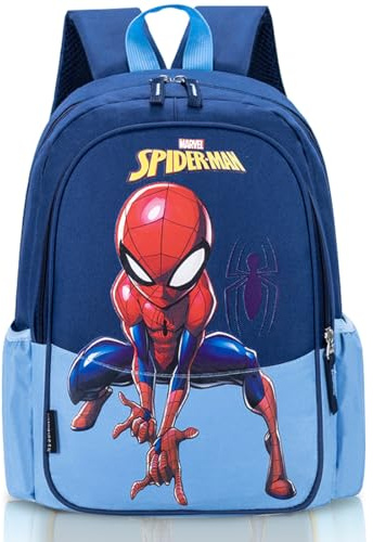 Menelos Kindergartenrucksack Jungen, Kinderrucksack Jungen, Kindergarten Rucksack für Jungs, Kinder Tasche mit Cartoonmuster 31 x 21 x 15cm (Dunkelblau + Hellblau)