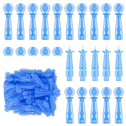 FUIPVGI 120 Pièces Dissolvant de Points Noirs, Extracteurs de Points Noirs, Aiguille Jetable pour Enlever les Boutons d'acné, Ensemble de Dissolvant de Points Noirs (Bleu)