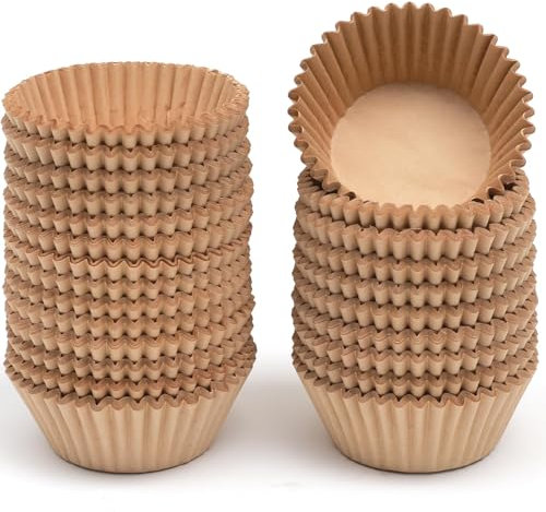 Gcardist Large Size Natural Cupcake Liners 150-Count Muffin Liners Food Grade Jumbo Brown Baking Cups Paper No Smells (Large Size)