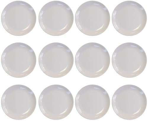 12 platos de postre de melamina 193 mm, fabricados en Italia, ligeros y resistentes, conforme a normas europeas, ideales para restaurantes y catering, aptos para lavavajillas