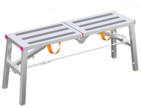 Ponteggio pieghevole portatile per progetti pesanti, supporto stabile, 67 x 28 x 140 cm, piattaforma di lavoro multifunzionale per tubi zincati per cantiere