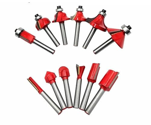 12 STÜCKE 6 MM Schaftfräser Holzschnitzerei Fräser Set Trimmen Gerade Ecke Sicken for Holzfräser Hartmetall