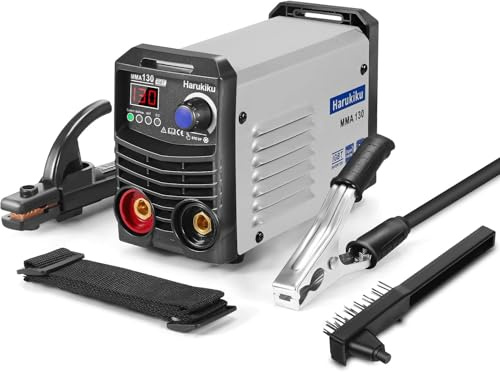 Harukiku Mini Stick Welder, 130Amp MMA Portable Welding Machine with Synergic Control, IGBT Inverter Extended Reach, Beginner Friendly Welder Machine 110V with Adjustable Arc Force