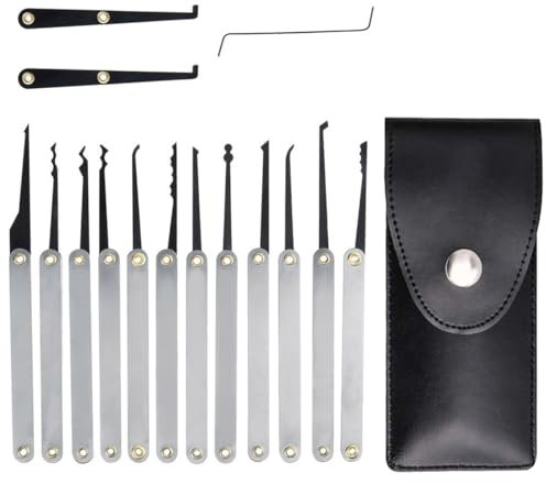 UENXRXE 15-teiliges Dietrich-Set, professionell, Schlüssel für überall, Schloss-Set, Universalschlüssel für Zimmertüren, Lockpick für Schloss (15 Form)