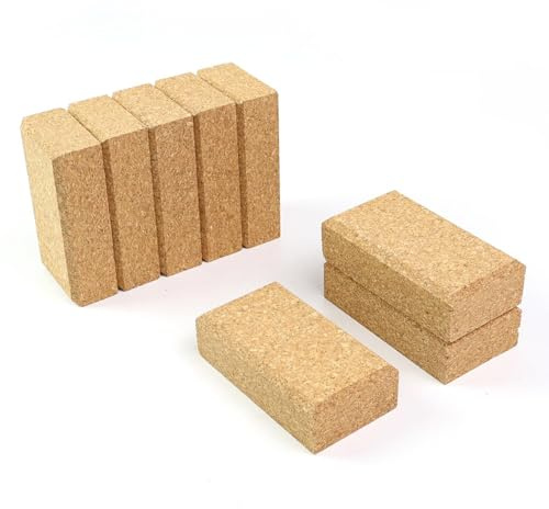 SCOTTCHEN Cork Sanding Block, Cork Punching Pad,Cork Sewing Block, 4-1/4 x 2-3/8 x 1-3/16, Hand Sanding Tool for Woodworking, Furniture Repair, Leather Craft - 8 Pack