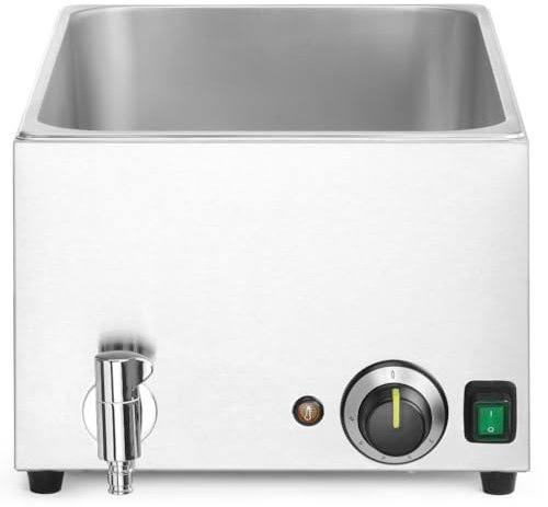 MBH - Bain marie professionnel avec robinet de vidange en acier inoxydable. Bain marie GN 1/1 pour hôtellerie.