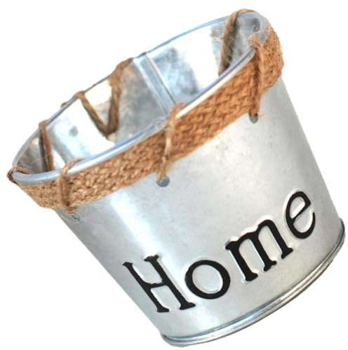 ibasenice Pot De Vintage avec Corde Décorative Pot Portable pour Décoration De Jardin Et Intérieur Seau à pour Terrasse Et Patio