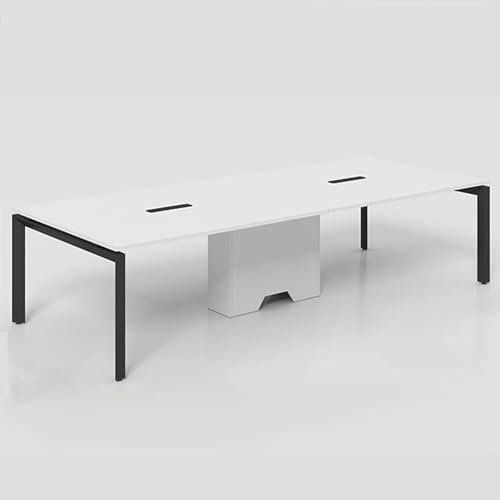 YQMHEZ Besprechungstisch, Rechteckiger Seminartisch for 6–8 Personen, Konferenztisch, Moderner Seminartisch for Büros, Konferenzräume(Nero,240cm)