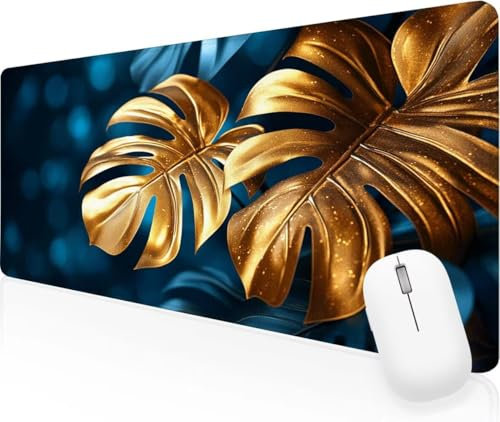 Gaming Mousepad Tropical Plant XXL Mouse Pad 800x300x3mm Extended Large Office Accessories, Keyboard Desk Pad With Water Resist Surface Rubber Base for Stable Grip on Smooth Surfaces, Gifts Men J-902