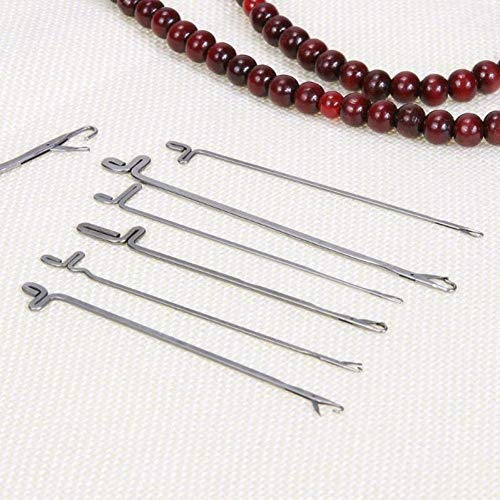 HiyyFloy 7 Stück Knüpfhaken, Overlock-häkelnadeln, Nähnadeln, Metallhaken-reparaturwerkzeug Zum Selbermachen, Stricken, Weben, Umgestalten, Stopfen, Einfädeln, Schmuckherstellung