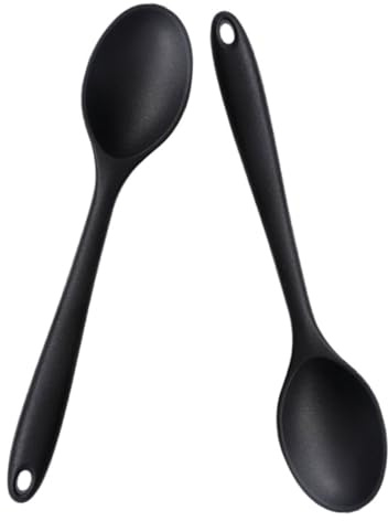 FUNNETOYU 2pièces Cuillères De Cuisine Silicone Lot De Antiadhésives Pour Mélanger Et Servir Soupes Bouillies Et Préparations Culinaires
