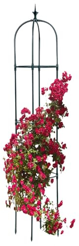 Metal Garden Trellis - Marco Obelisco Para Plantas En Macetas, Soporte Para Flores Exteriores Interiores | Torre De La Torre De La Línea Del Panel De Asunción De La Jaula Stest Montaje Invernadero