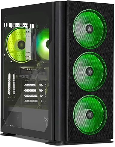 YEYIAN Odachi GT Gaming Desktop PC - Core i5-12400F, GeForce RTX 5050 8GB, 32GB DDR5 RAM, 1TB NVMe SSD, WiFi 6, Windows 11 Pro - Gabinete con 4 Ventiladores ARGB (3 Frontales, 1 Trasero)