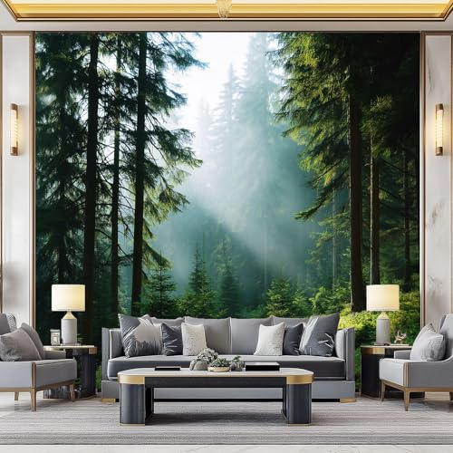 WHUOEUCO Papel Pintado Efecto 3D Bosque Paisaje Natural 200x140 cm Fotomurales Papel Tapiz Tejido No Tejido, Moderno Murales Decoración para Dormitorio Salón Habitación de Niño